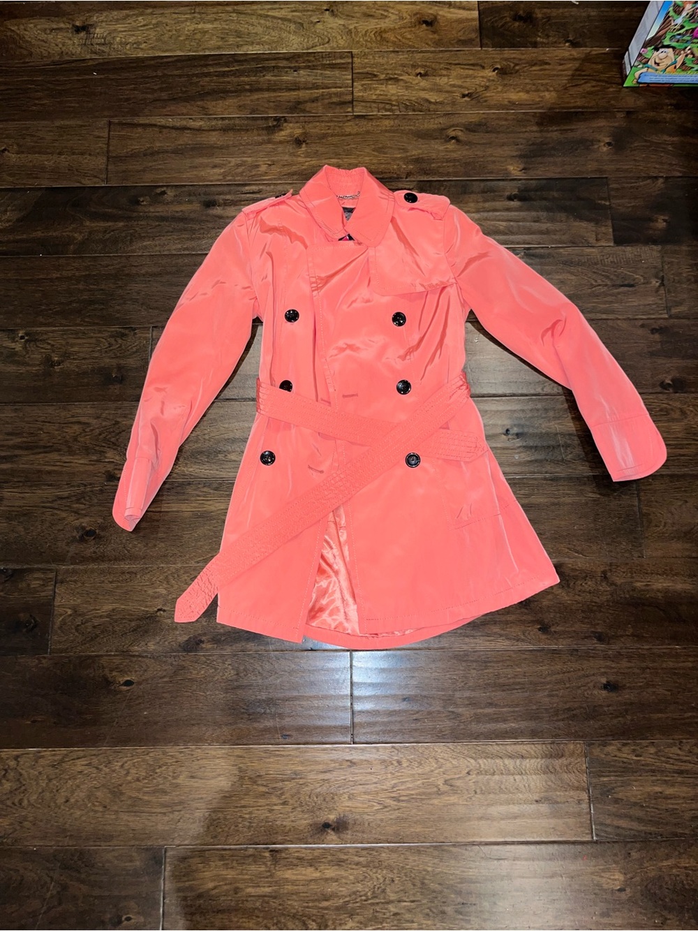 Women’s Coral Double-Breasted Trench Coat